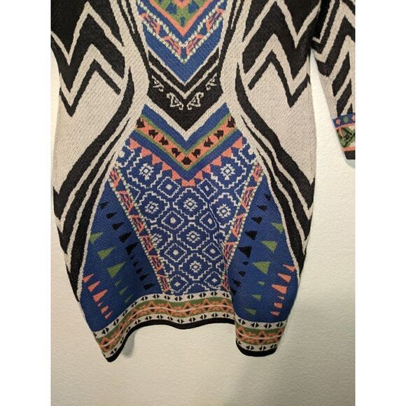Flying Tomato Women's Three-Quarter Sleeve Geometric Printed Knit Dress Sz M - Picture 6 of 14
